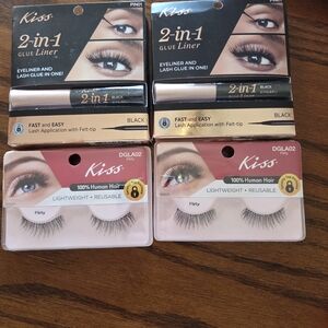 Kiss Flirty Lashes with Black Glue Liner